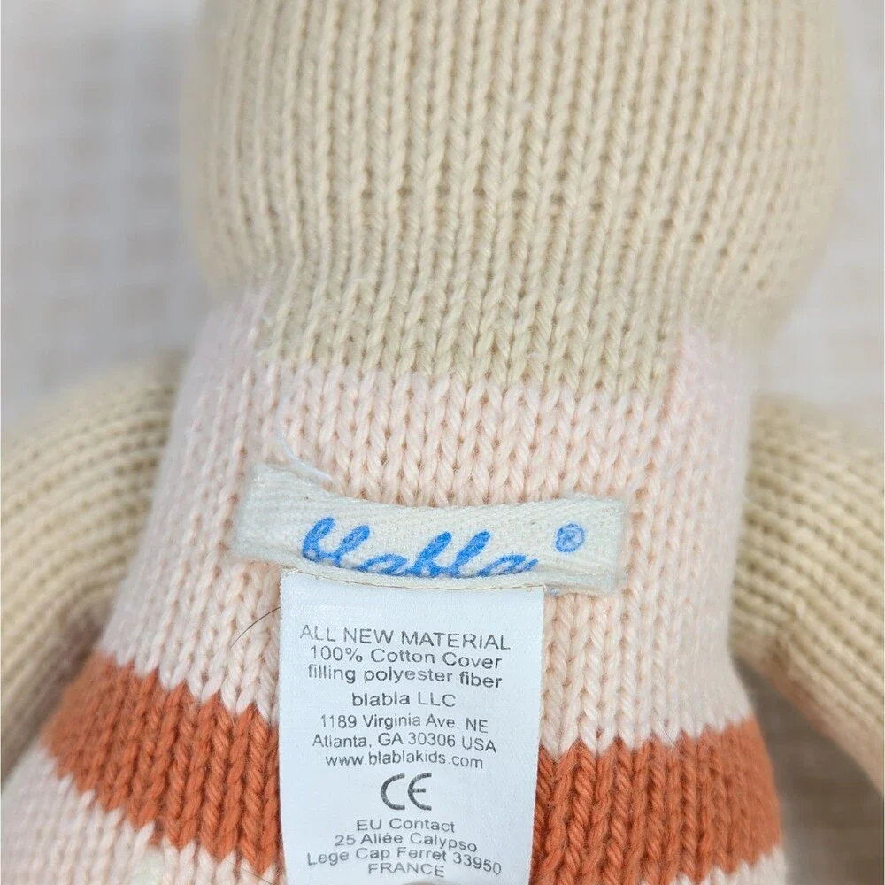 BlaBla Knit Doll Handcrafted Plush Toy Colette Cat Tan Pink 12